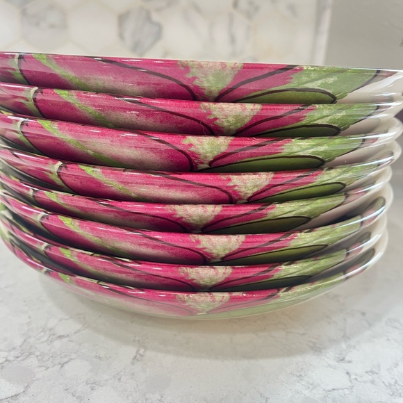 Crate and Barrel 9.5” Floral Artichoke Ceramic Bowls - Set of 8 - Picture 5 of 9